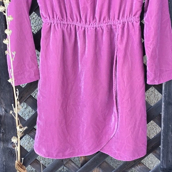 J. Crew beautiful NWT velvet dress round neck, wrap bottom, lined, purple/pink - Picture 4 of 16